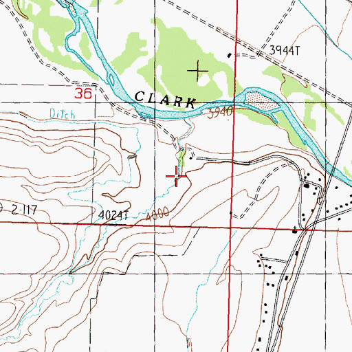 Topographic Map of 11N13W36DDBA02 Well, MT