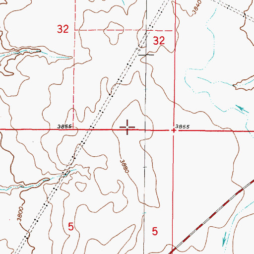 Topographic Map of 11N02W32DDCD01 Well, MT