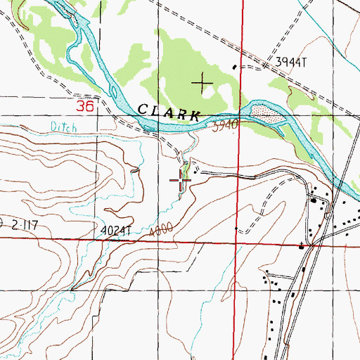 Topographic Map of 11N13W36DDBA01 Well, MT