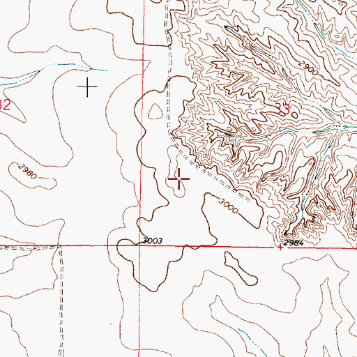 Topographic Map of 11N46E33CCAB01 Well, MT