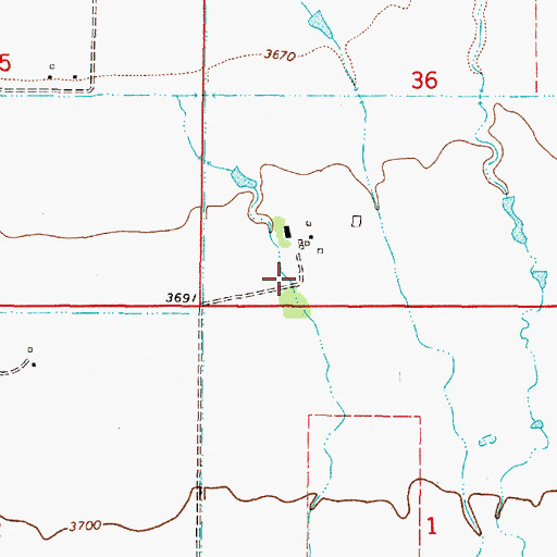 Topographic Map of 11N03W36CCD_02 Well, MT