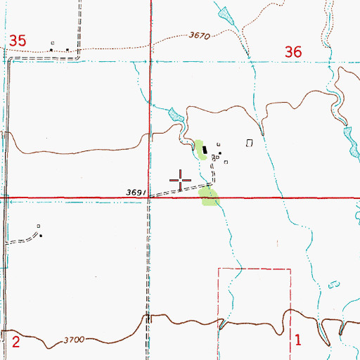 Topographic Map of 11N03W36CCD_01 Well, MT