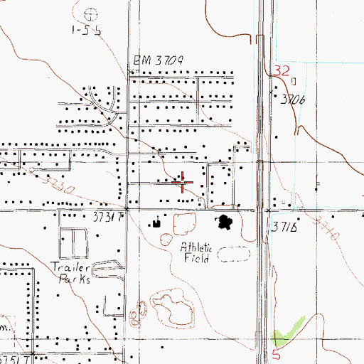 Topographic Map of 11N03W32CCD_01 Well, MT