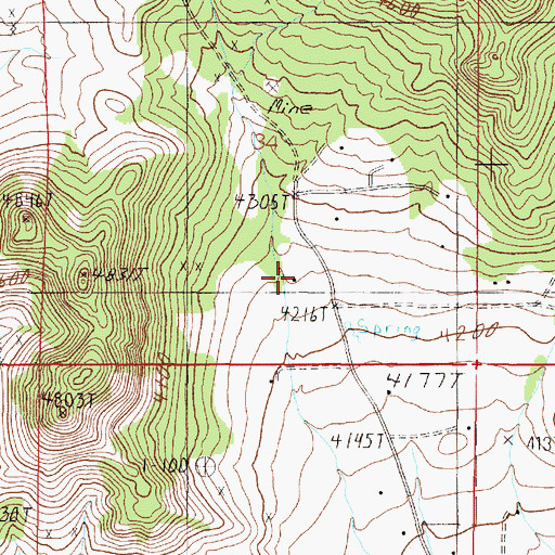 Topographic Map of 11N04W34DCBA01 Well, MT