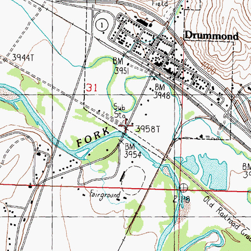 Topographic Map of 11N12W31DBDA01 Well, MT
