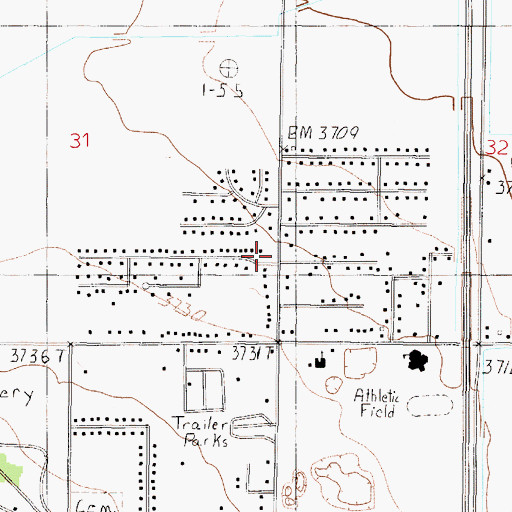 Topographic Map of 11N03W31DDA_01 Well, MT
