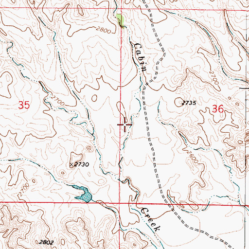 Topographic Map of 11N48E36CCC_01 Well, MT