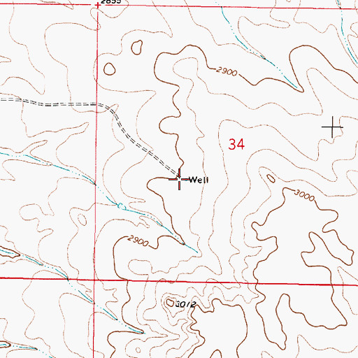 Topographic Map of 11N45E34CACA01 Well, MT