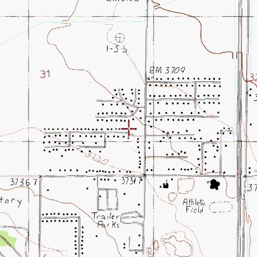 Topographic Map of 11N03W31DDAA01 Well, MT