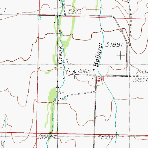 Topographic Map of 11N08W34BDCC01 Well, MT