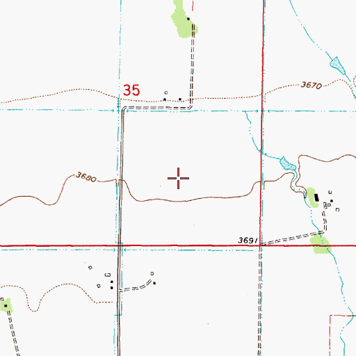Topographic Map of 11N03W35DDBB01 Well, MT