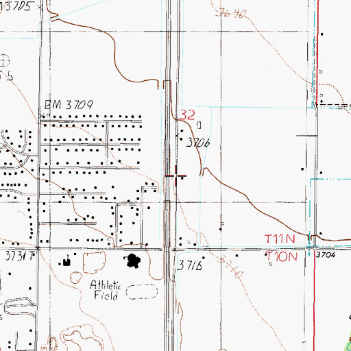 Topographic Map of 11N03W32DBCC01 Well, MT