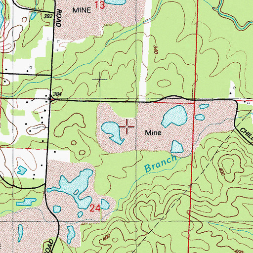 Topographic Map of Gray West Pit Mine, AR