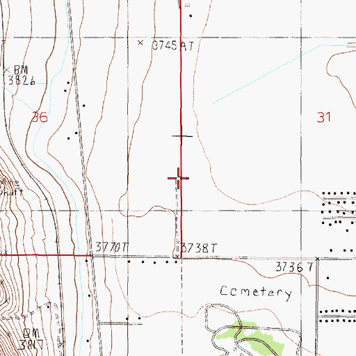 Topographic Map of 11N03W31CBCC01 Well, MT