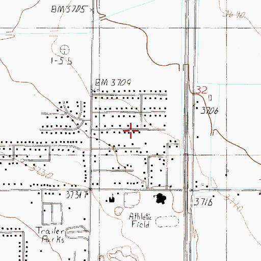 Topographic Map of 11N03W32CBDC03 Well, MT