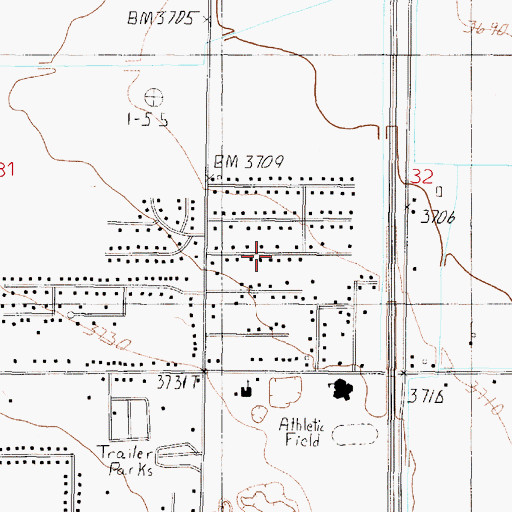 Topographic Map of 11N03W32CBDC01 Well, MT