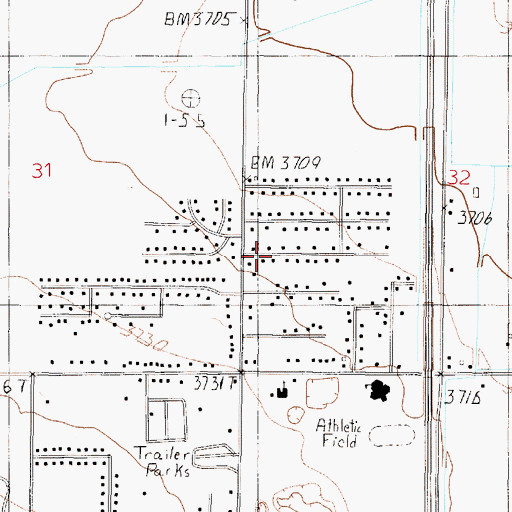 Topographic Map of 11N03W32CBCD01 Well, MT