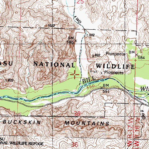 Topographic Map of Mohave Wash, AZ