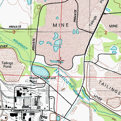 Topographic Map of Hogue-Fletcher Mine, AR