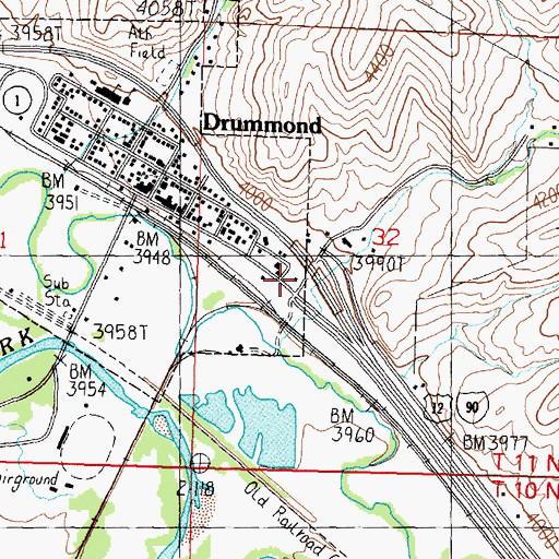 Topographic Map of 11N12W32CBAA01 Well, MT