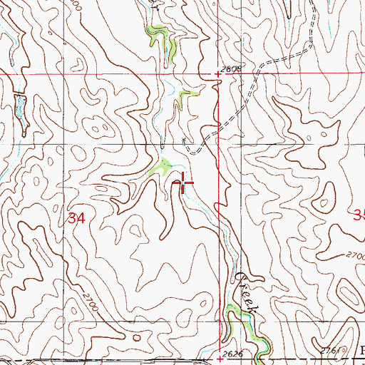 Topographic Map of 11N56E34AD__01 Well, MT