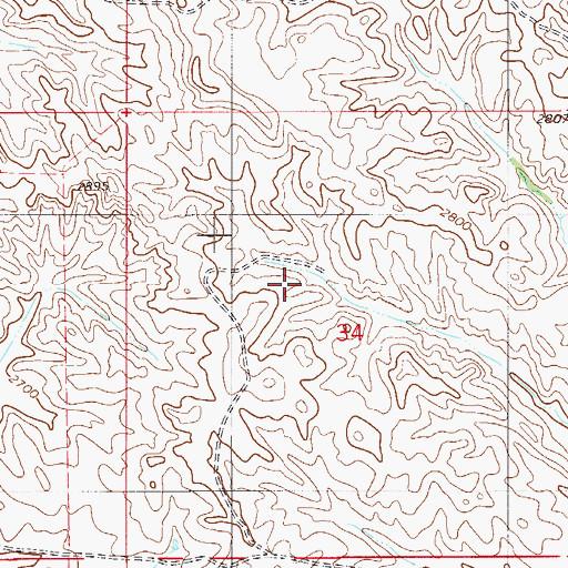 Topographic Map of 11N55E34BD__01 Well, MT
