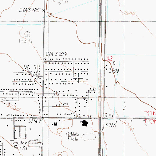 Topographic Map of 11N03W32CACA01 Well, MT