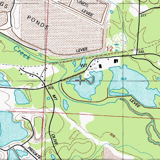 Topographic Map of Hurricane Mine, AR