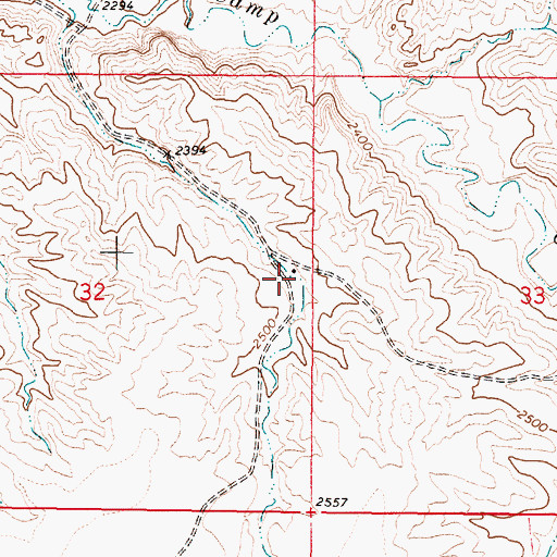 Topographic Map of 11N50E32ADDD01 Well, MT