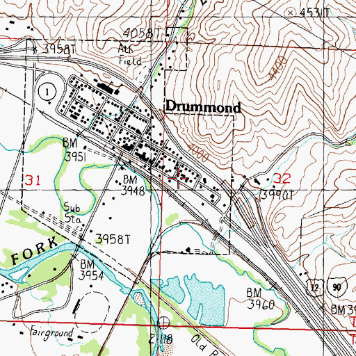 Topographic Map of 11N12W32BCCD01 Well, MT