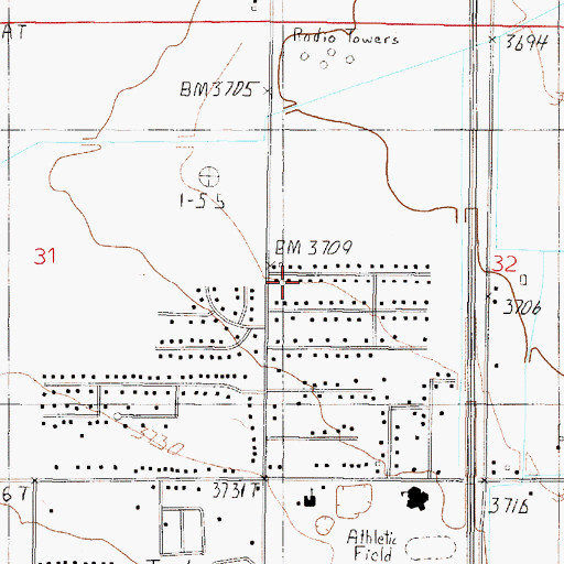 Topographic Map of 11N03W32CBBA01 Well, MT