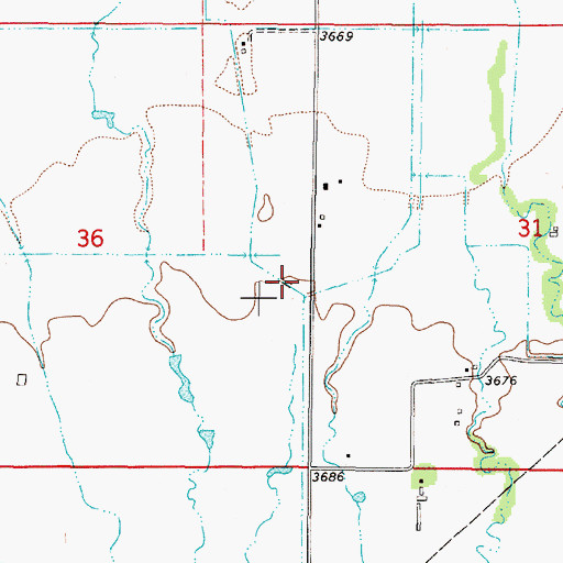 Topographic Map of 11N03W31ADD01_ Well, MT