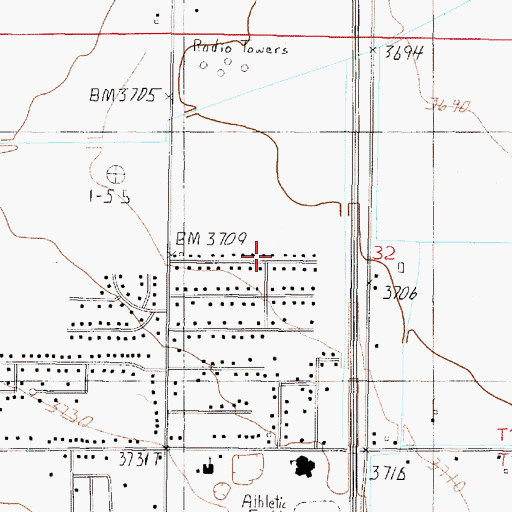 Topographic Map of 11N03W32CABB01 Well, MT