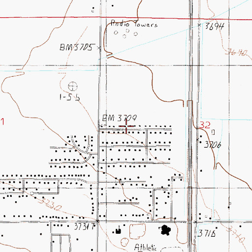 Topographic Map of 11N03W32CBAB01 Well, MT
