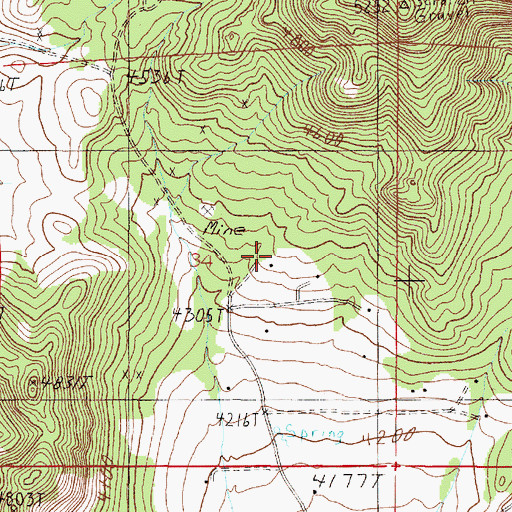 Topographic Map of 11N04W34ACDD01 Well, MT