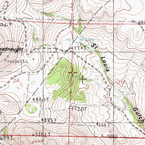Topographic Map of 11N05W35BCCB01 Well, MT