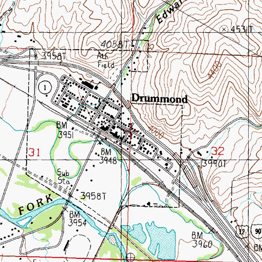 Topographic Map of 11N12W32BCBC01 Well, MT