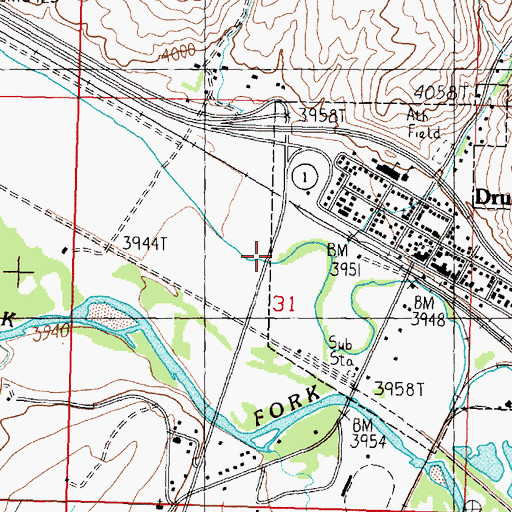 Topographic Map of 11N12W30CDDD01 Well, MT