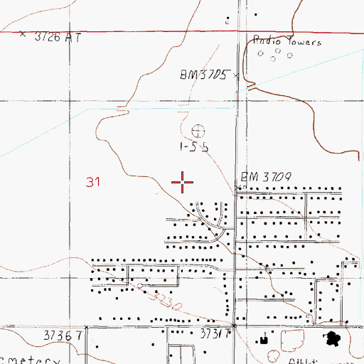 Topographic Map of 11N03W31DABA01 Well, MT