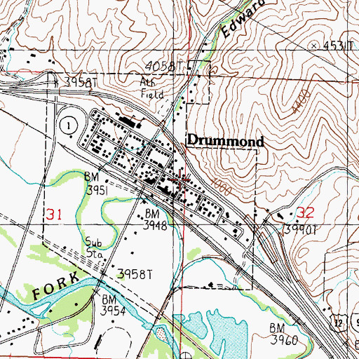 Topographic Map of 11N12W32BCBC02 Well, MT