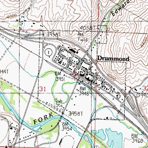 Topographic Map of 11N12W31ADBD01 Well, MT