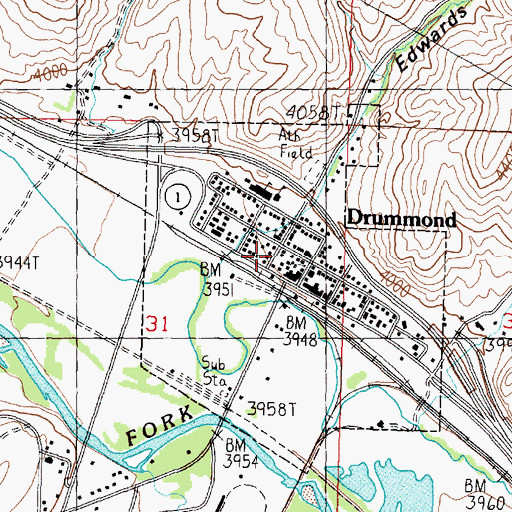 Topographic Map of 11N12W31ADBB01 Well, MT