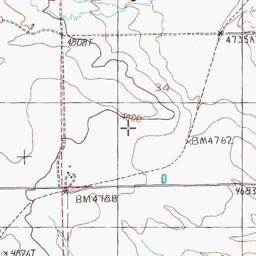 Topographic Map of 11N15E34C___01 Well, MT