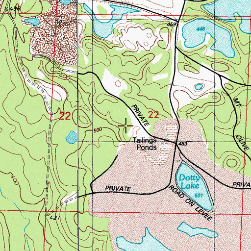 Topographic Map of Julia Mine, AR