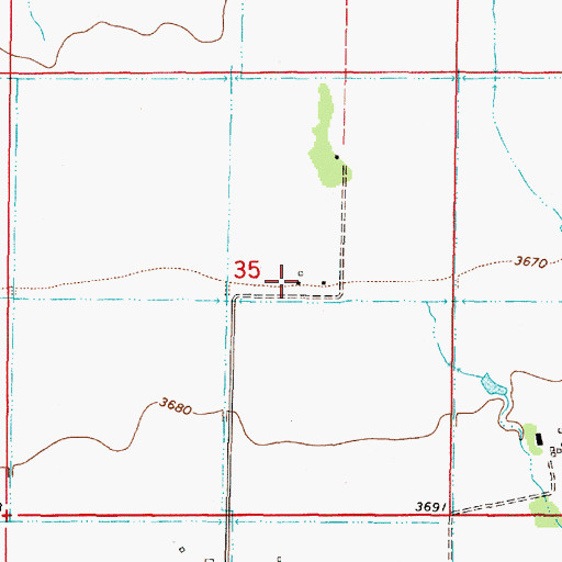 Topographic Map of 11N03W35ACDC01 Well, MT