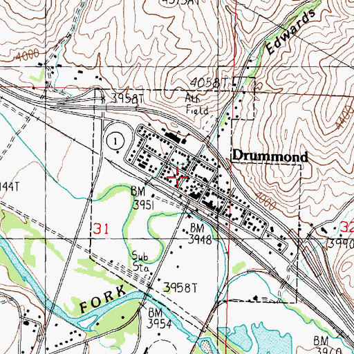Topographic Map of 11N12W31ADBA01 Well, MT