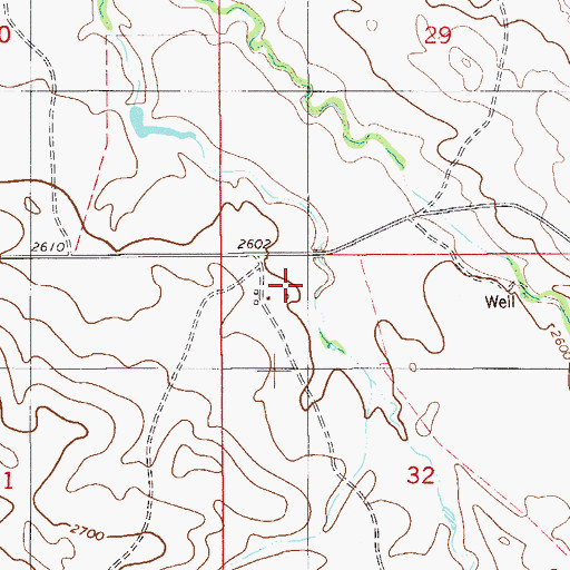 Topographic Map of 11N57E32BBBD01 Well, MT