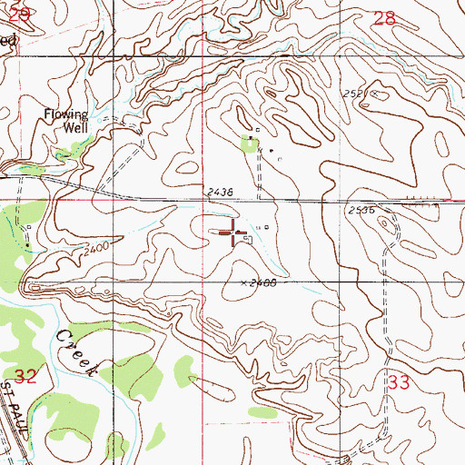Topographic Map of 11N54E33BBBD01 Well, MT