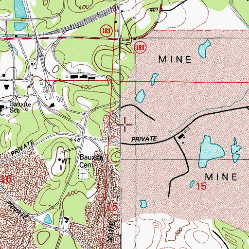 Topographic Map of Lantz Mine, AR