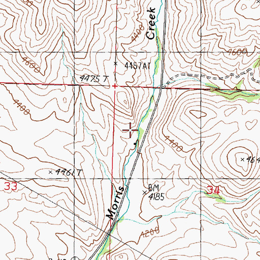 Topographic Map of 11N12W34BBCD01 Well, MT